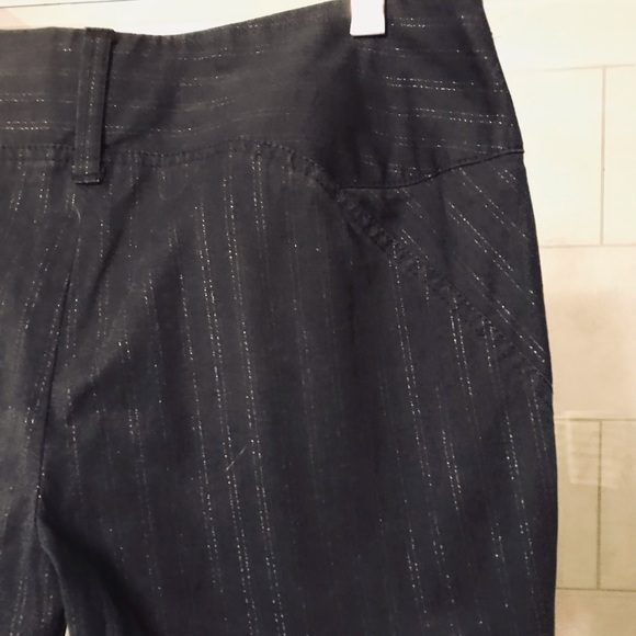 BILL TORNADE Paris Black w/ Silver Metallic Pinstriped High Waisted Side Zipper - Picture 13 of 16